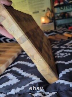 Planche à découper en bois d'acacia à grain final, bloc à boucher réversible polyvalent NEUF