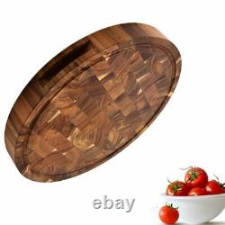 Planche à découper en bois d'acacia grain de bout pour boucher la viande bloc de découpe 27,9x27,9x5,5cm