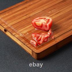 Planche à découper en bois de bambou pour la cuisine, 1 bloc de boucher épais, plateau à fromage, et