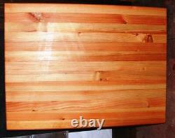 Planche à découper en bois de boucher à grains droits 18 x 24 x 3 pouces réversible