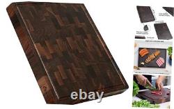 Planche à découper en bois de noyer à grain bout 17x12x1.6 pour cuisine.