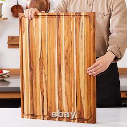 Planche à découper en bois de teck de qualité supérieure pour boucher en grain de bordure