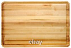 Planche à découper en bois massif de grande taille 20 po x 30 po, réversible, en bois dur pour boucherie.