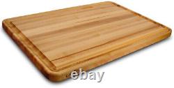 Planche à découper en bois massif de grande taille 20 po x 30 po, réversible, en bois dur pour boucherie.