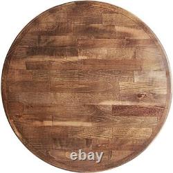 Plateau de table de restaurant de style bloc boucherie rond de 24 pouces avec finition en bois vintage