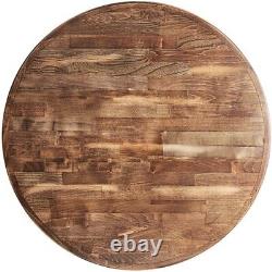 Plateau de table de restaurant de style boucherie rond de 30 pouces avec finition en bois vintage