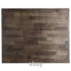 Plateau de table de restaurant rectangulaire de style bloc de boucher en bois d'espresso de 24'' x 30''