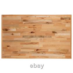 Plateau de table de restaurant rectangulaire de style bloc de boucher en bois massif de 30' x 48'