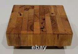 Rare 1920's-30's Butcher Block Cutting Board-8x8x3-nice Condition-unique Taille