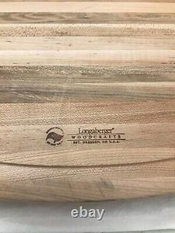 Rare Trouver Longaberger Woodcrafts Butcher Block Design Tray Manipulé