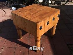 Rare Vintage Maple Butcher Block Table, Cuisine Île
