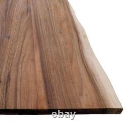 Réflexions en bois dur - Plan de travail de boucher 4 pieds en bois massif non fini avec bordure naturelle.