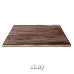 Réflexions en bois dur - Plan de travail de boucher 4 pieds en bois massif non fini avec bordure naturelle.