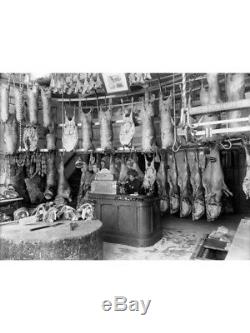 Table De Boucherie En Bois D'érable Renforcé De Bovins Ou De Porcins Du Xxe Siècle