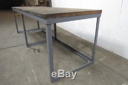 Table Etabli Vintage Industriel 120x37x38-1 / 2 Haut En Bois De Boucherie