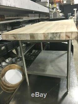Table Wood 60 X 30 X 36h Butcher Block Dessus De Table 2,5 Épaisseur