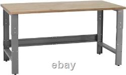 Table & Workbench 1' Thick Solid Oiled Wood Butcher Block Top Height Adjustable 	  
<br/>	<br/>Table de travail et établi en bois massif huilé de 1 pouce d'épaisseur avec dessus en bloc boucher réglable en hauteur
