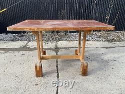 Table d'atelier industrielle en bloc de boucher en érable vintage