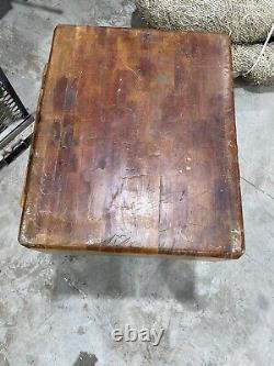 Table de bloc de boucher en bois d'érable massif de style provincial français antique