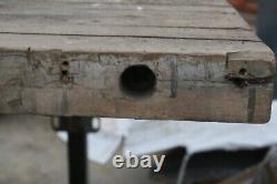 Table de travail en bloc boucher en bois vintage 54x37x33.5, 2 pouces d'épaisseur