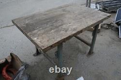 Table de travail en bloc boucher en bois vintage 54x37x33.5, 2 pouces d'épaisseur