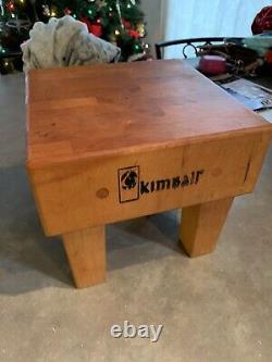 Vintage Kimball Wood Butcher Block Cutting Board Table 8 X 8 X 7 3/8 High