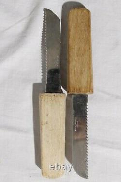 Vintage MCM Scandinave Miniature Butcher Block Tabletop Footed Planche À Découper