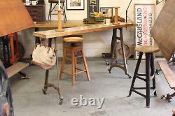 Vtg Antique Industrial 72 Console Table Bar Wood Butcher Block Cast Iron Legs

<br/>
    <br/>Ancienne table console industrielle Vtg 72 Bar Wood Butcher Block avec pieds en fonte